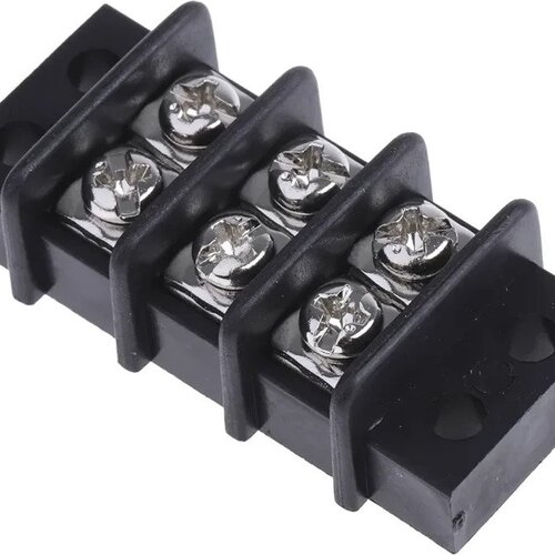 Terminal Blocks, 3 Positions 500V 15A Dual Row Wire Screw Terminal Strip Block