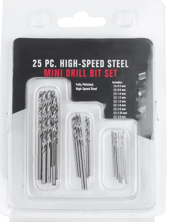 Mini Drill Bit Set With 25 Bits