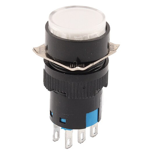 ProMax PST16240WM Push Button Momentary Switch Round 240V White Indicator Light 