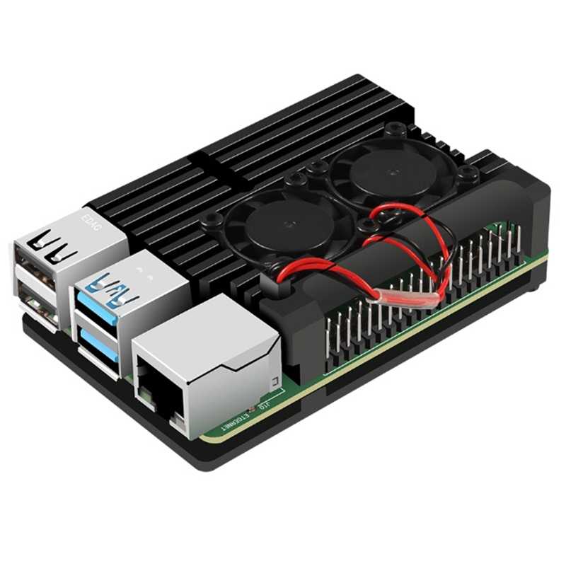 Official Raspberry PI Aluminium Heat Sink Case for Raspberry PI 4 with Double Fan Alloy