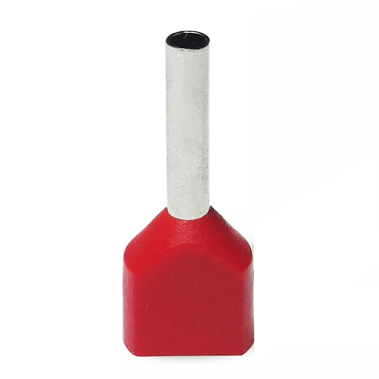 Twin Insulated Bootlace Wire Crimp Ferrule End Terminal Lug-Red-0.75 sqmm
