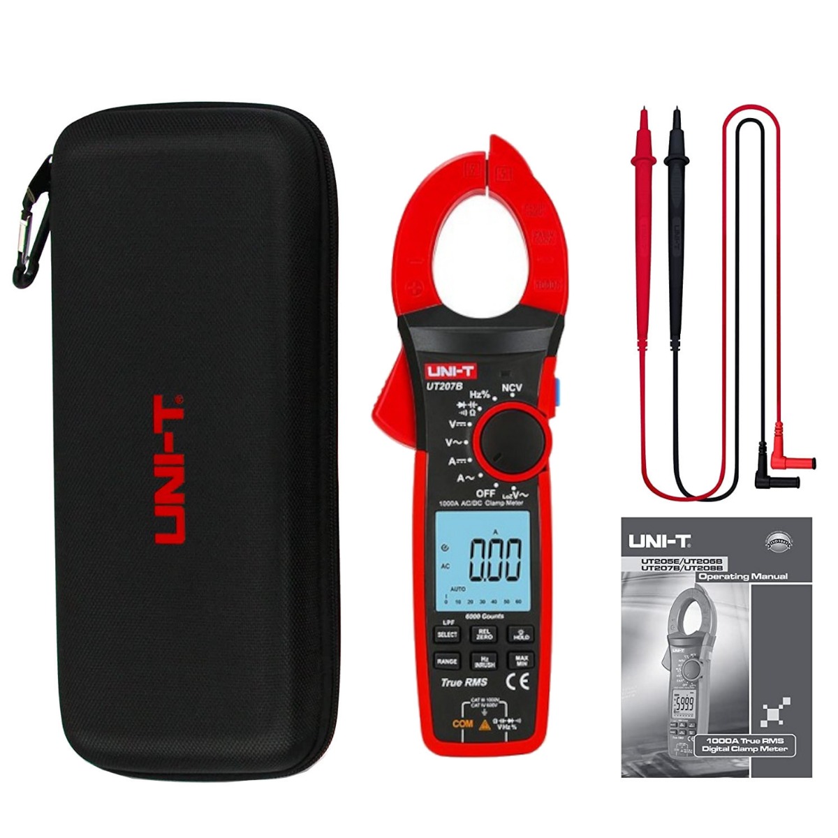 UNI-T UT207B 1000A True RMS AC/DC Digital Clamp Meter - CAT IV 600V Industrial Tester