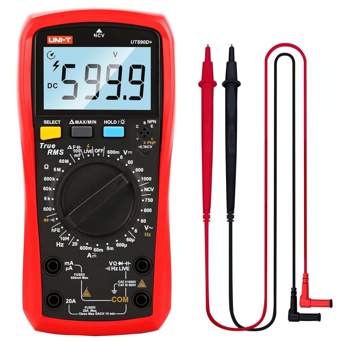 UNI-T UT890D+ Digital Multimeter - 6000 Counts, True RMS, Live Line & NCV