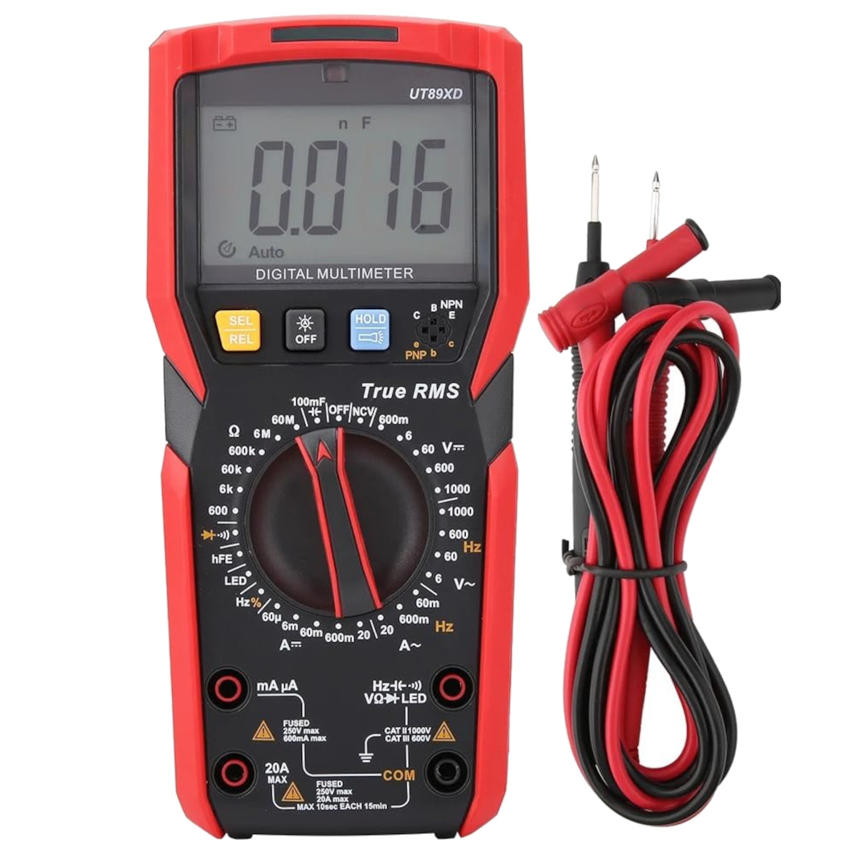 UNI-T UT89XD Digital Multimeter - 6000 Counts, True RMS, LED Test & NCV