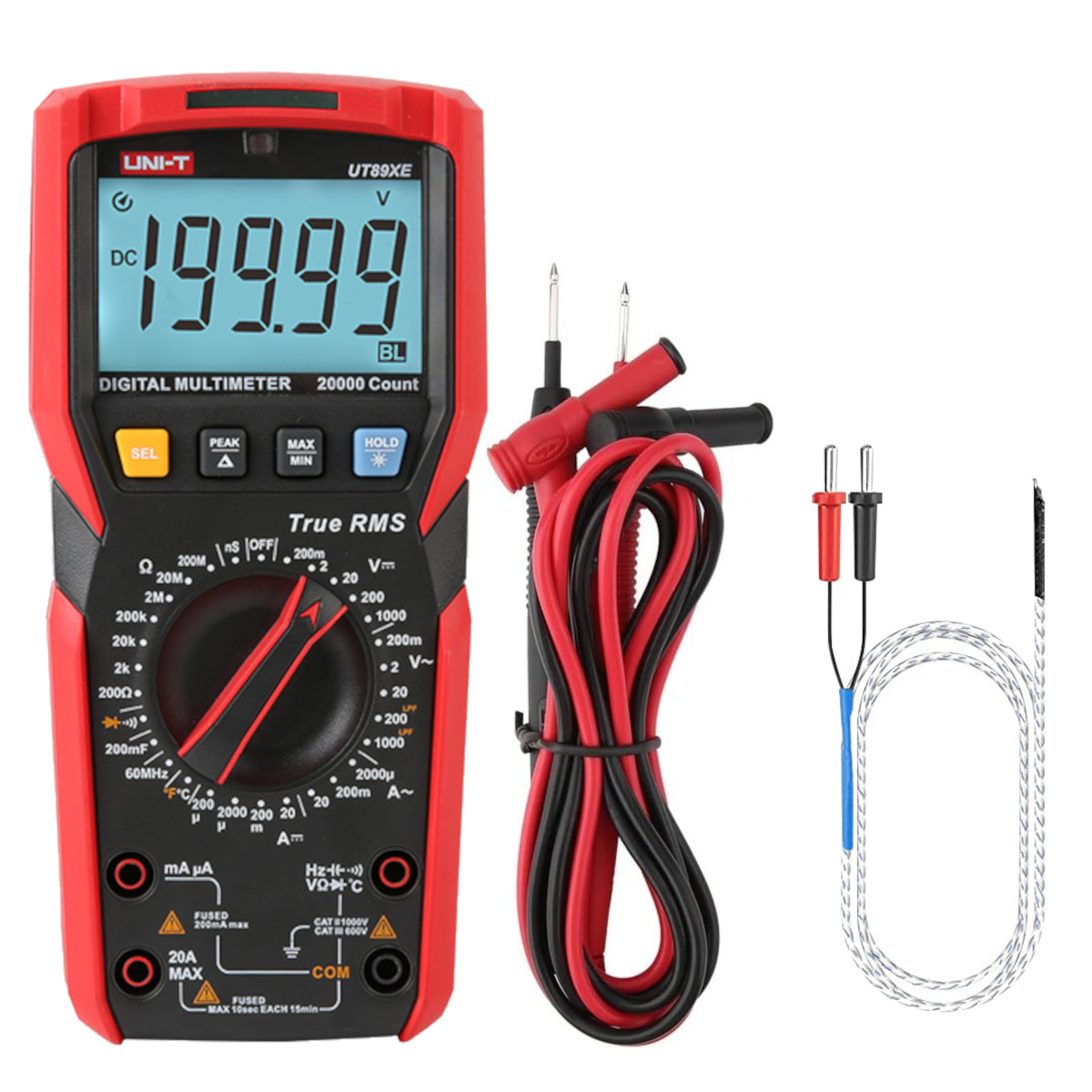 UNI-T UT89XE Digital Multimeter - 20,000 Counts, True RMS, Temperature & NCV