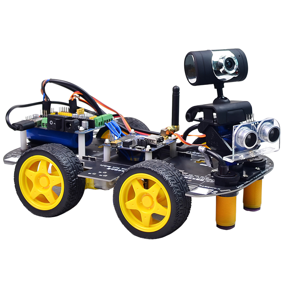 Smart RC 4 Wheel Drive Programmable Robot Car Chassis Kit PTZ Camera Wifi Unassembled DIY