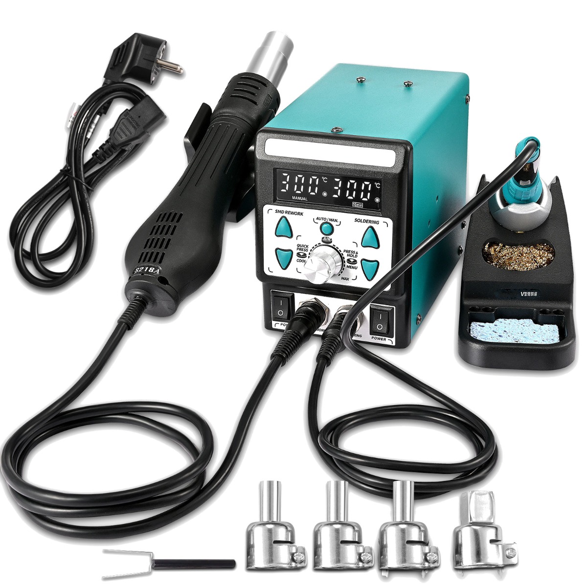 YIHUA 899D II 2-in-1 Smart Hot Air Gun Soldering Iron Rework Station