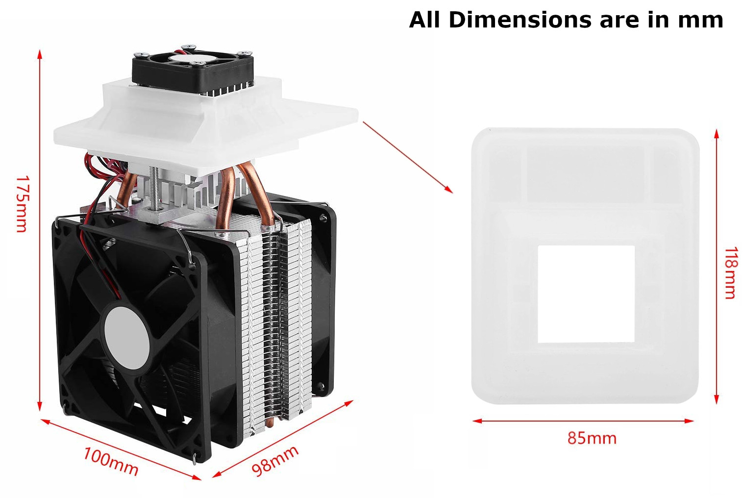 72W 12V ThermoElectric Peltier Air Cooling Heating For Small Refrigeration Dehumidification DIY KIT