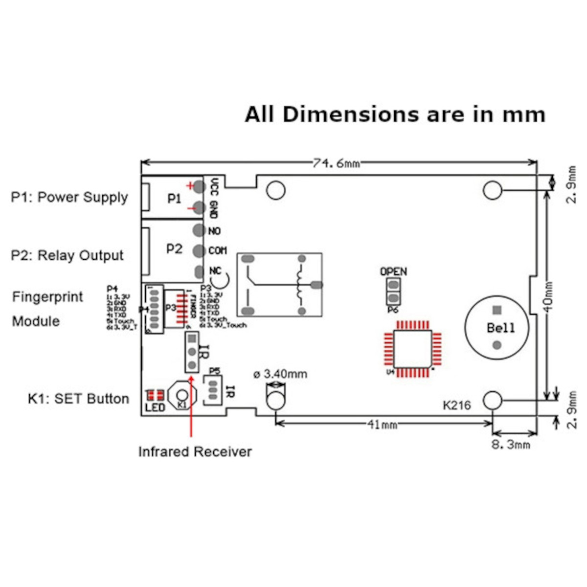 Dimensions and Circuit Diagram
