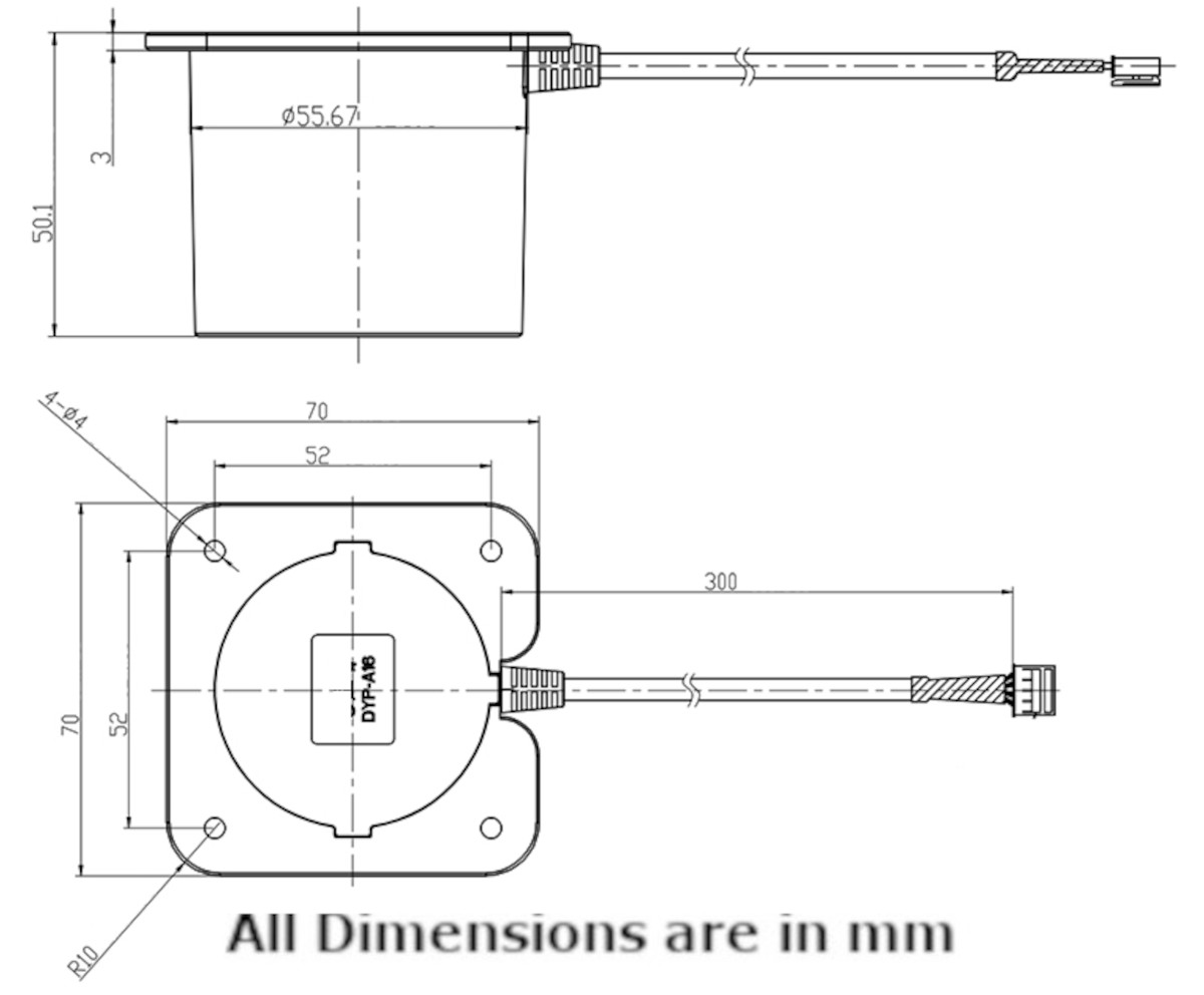 PB-A16 Ultrasonic Level Sensor Dimensions