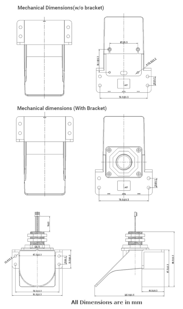 PB-A17 Ultrasonic Level Sensor Dimensions