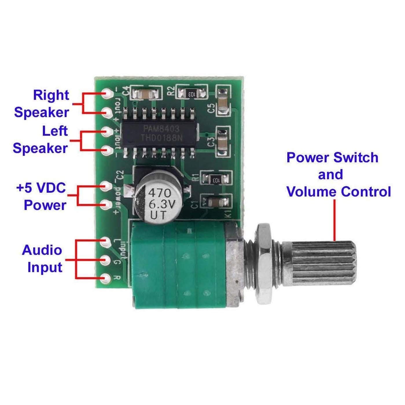 Probots PAM8403 Audio Amplifier