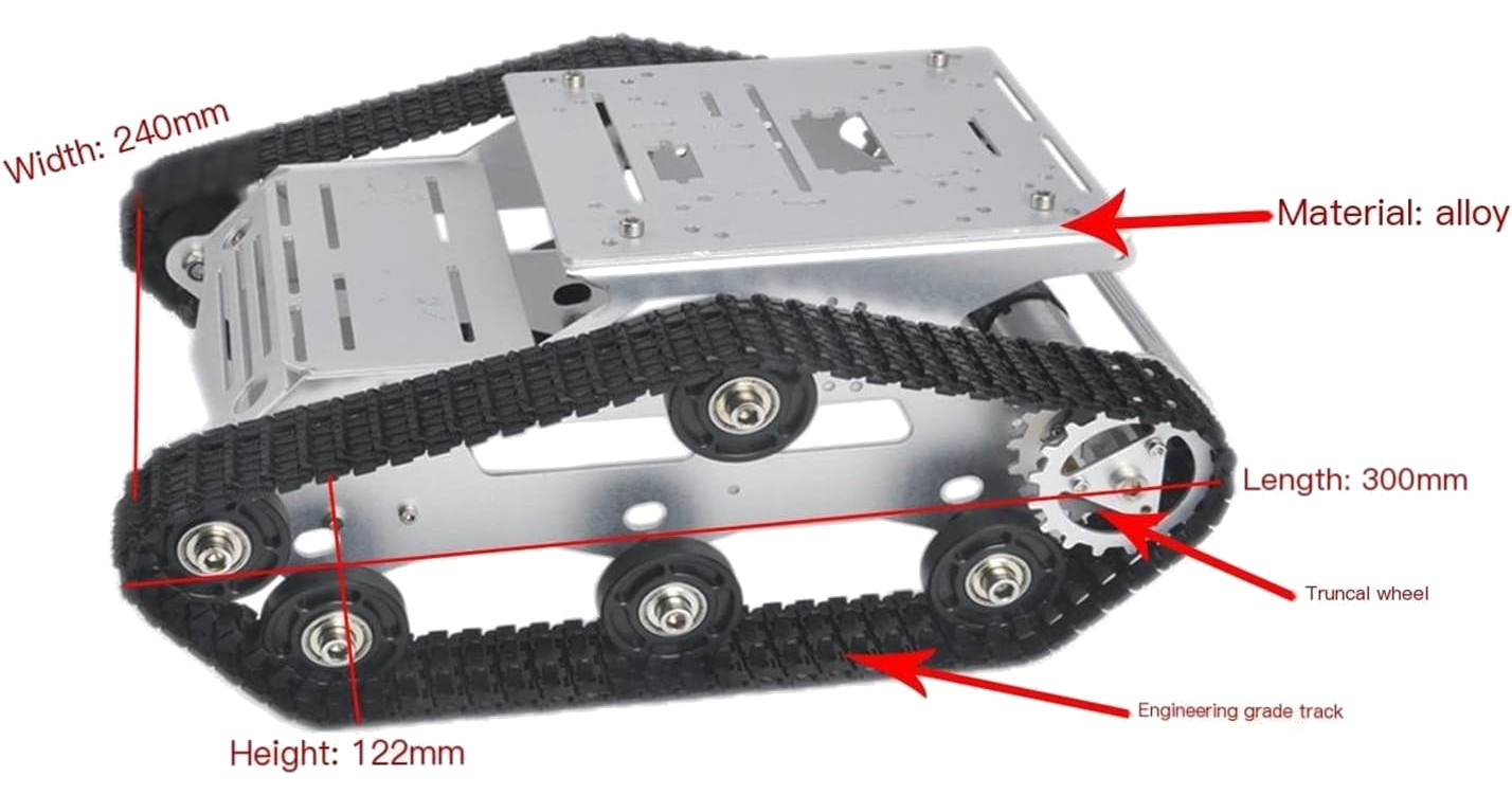Smart Wireless Tank Robot car-Dimensions