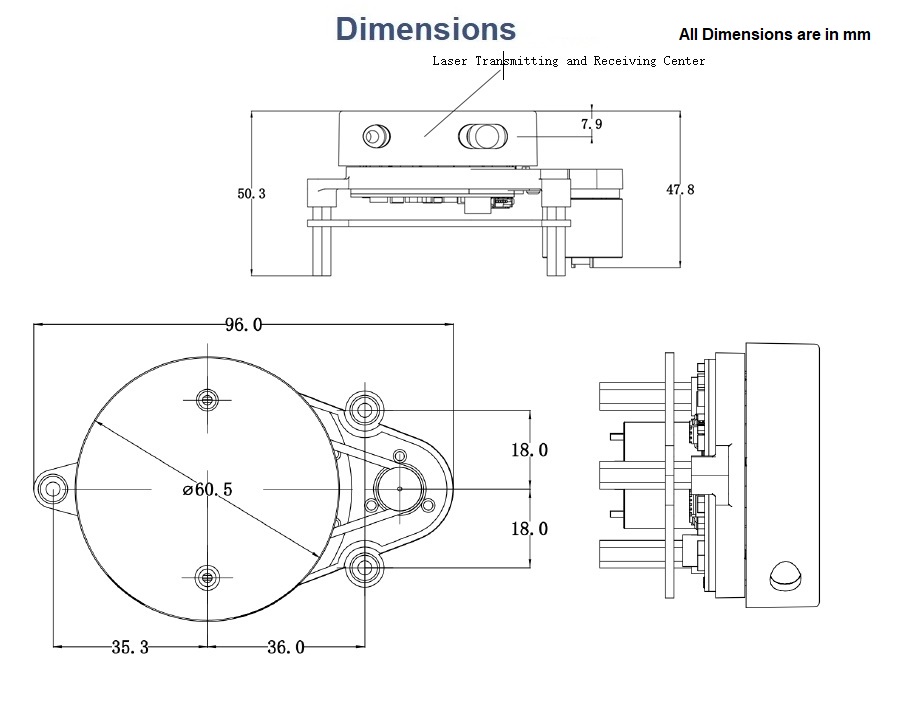 YDLIDAR X2 Dimensions